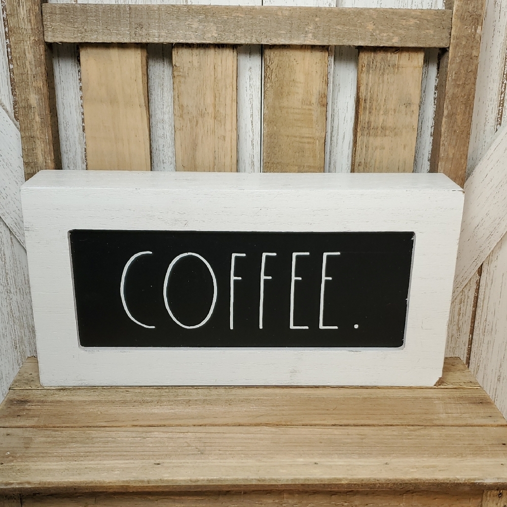 Rae Dunn Black & White Coffee Wood Sign